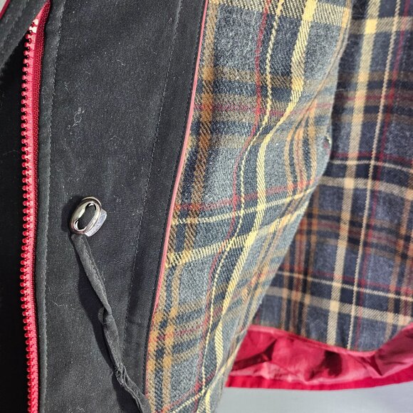 Nautica Red Hooded Jacket With Plaid Lining XL Water-Resistant ButtonZip Closure - Picture 5 of 7